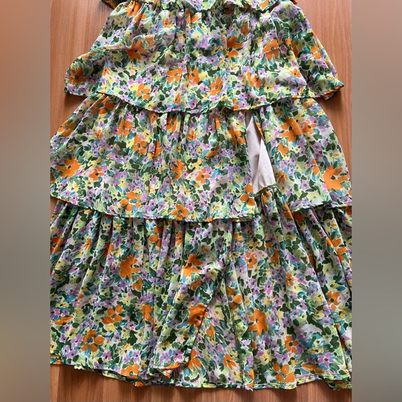 ASTR The Label Women's Midsummer Midi Dress Size S In Green Orange Floral - Picture 9 of 15